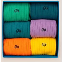 Oswin Hyde Men's Bold Six 6-Pack Cotton Socks
