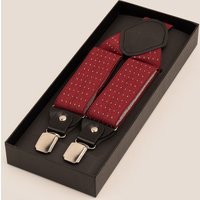 Oswin Hyde Men's Square & Compasses Clip On Braces in Red