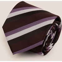 Oswin Hyde Men's Classic Multi Stripe Bordo Tie in Burgundy