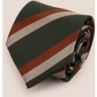 Oswin Hyde Men's Vintage Stripe Green Tie