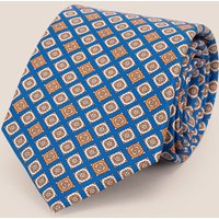 Oswin Hyde Men's Light Blue Geometric Pattern Silk Tie
