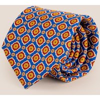 Oswin Hyde Men's Yellow Geometric Pattern Silk Tie