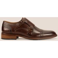 Oswin Hyde Men's Ernest Leather Monk Strap Shoes in Brown | Size: 8