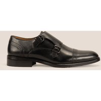 Oswin Hyde Men's Ernest Leather Monk Strap Shoes in Black | Size: 11