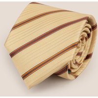 Oswin Hyde Men's Classic Stripe Cream Brown Tie