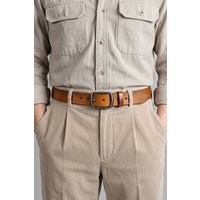 Oswin Hyde Men's Hunter Classic Leather Belt in Tan | Size: Medium
