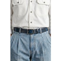 Oswin Hyde Men's Hunter Classic Leather Belt in Navy | Size: Small