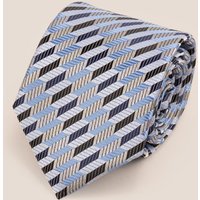 Geometric Stripes Blues Tie