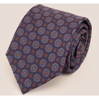 Oswin Hyde Men's Paisley Print Yellow Tie in Brown