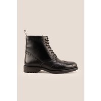 Oswin Hyde Men's Gregory Lace Up Brogue Boots in Black | Size: 8