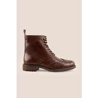 Oswin Hyde Men's Gregory Lace Up Brogue Boots in Brown | Size: 10