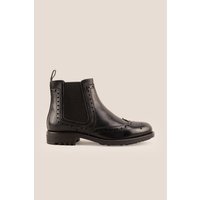 Oswin Hyde Men's Gavin Chelsea Brogue Boots in Black | Size: 7