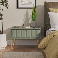 Ready Assembled 2 U Metro 1 Drawer Wide Side Table (Ready Assembled) in Pale Green