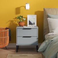 Ready Assembled 2 U Menai 2 Drawer Bedside (Ready Assembled) in Light Blue | Size: Small