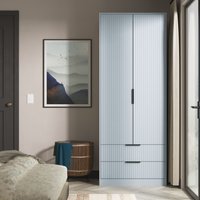Ready Assembled 2 U Menai 2 Door 2 Drawer Wardrobe (Ready Assembled) in Light Blue