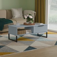 Ready Assembled 2 U Menai 1 Drawer Coffee Table (Ready Assembled) in Light Blue | Size: Medium