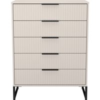 Ready Assembled 2 U Menai 5 Drawer Chest (Ready Assembled) in Taupe | Size: Large
