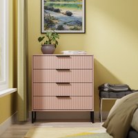 Ready Assembled 2 U Menai 4 Drawer Chest (Ready Assembled) in Dusty Pink | Size: Medium