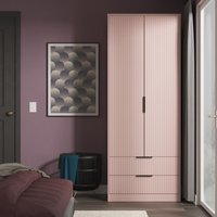Ready Assembled 2 U Menai 2 Door 2 Drawer Wardrobe (Ready Assembled) in Dusty Pink