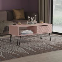 Ready Assembled 2 U Islay 1 Drawer Coffee Table (Ready Assembled) in Dusty Pink | Size: Medium