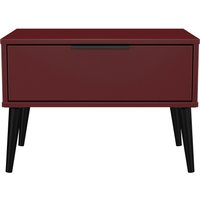 Ready Assembled 2 U Fuji 1 Drawer Wide Side Table (Ready Assembled) in Dark Red