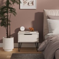 Ready Assembled 2 U Fuji 1 Drawer Bedside (Ready Assembled) in Taupe