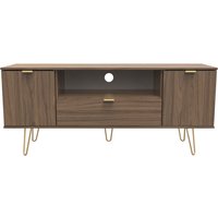 Ready Assembled 2 U Fuji 2 Door 1 Drawer Wide TV Unit (Ready Assembled) in Walnut | Size: Large