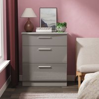 Ready Assembled 2 U Windsor 3 Drawer Deep Chest (Ready Assembled) in Dark Grey
