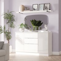 Ready Assembled 2 U Lucca 2 Door 3 Drawer Sideboard (Ready Assembled) in White | Size: Large