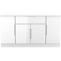 Ready Assembled 2 U Lucca 4 Door 1 Drawer Wide Unit (Ready Assembled) in White | Size: Large
