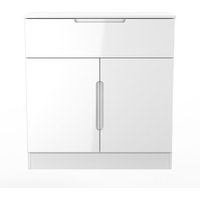 Ready Assembled 2 U Lucca 1 Drawer 2 Door Sideboard (Ready Assembled) in White | Size: Medium