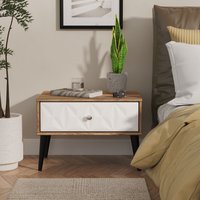 Ready Assembled 2 U Toledo 1 Drawer Wide Side Table (Ready Assembled) in Dark Brown