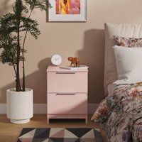Ready Assembled 2 U Dover 2 Drawer Bedside Cabinet (Ready Assembled) in Dusty Pink