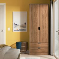 Ready Assembled 2 U Taiwan 2 Door 2 Drawer Wardrobe (Ready Assembled) in Walnut