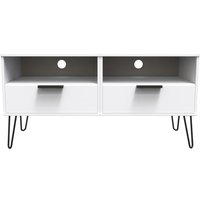 Ready Assembled 2 U Fuji TV Unit with legs (Ready Assembled) in White