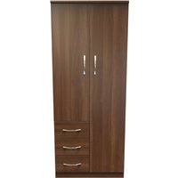 Ready Assembled 2 U Hampshire Double Combi Wardrobe (Ready Assembled) in Walnut