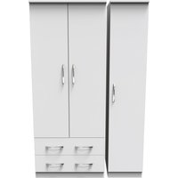 Ready Assembled 2 U Hampshire Triple 2 Drawer Wardrobe (Ready Assembled) in White