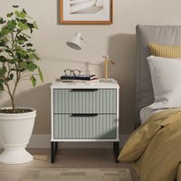 Ready Assembled 2 U Menai 2 Drawer Bedside Cabinet (Ready Assembled) in Duck Egg Blue
