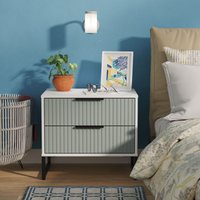 Ready Assembled 2 U Menai 2 Drawer Side Table (Ready Assembled) in Duck Egg Blue