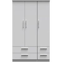 Ready Assembled 2 U Windsor Triple 2 Drawer + Drawer Wardrobe (Ready Assembled) in Mid Grey