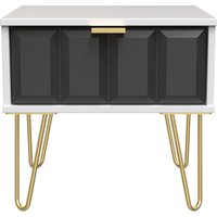 Ready Assembled 2 U Metro 1 Drawer Bedside (Ready Assembled) in Dark Grey