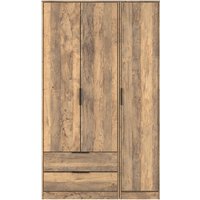 Ready Assembled 2 U Fuji Triple Wardrobe with 2 Drawers (Ready Assembled) in Dark Brown