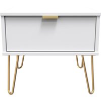 Ready Assembled 2 U Fuji 1 Drawer Wide Side Table (Ready Assembled) in White