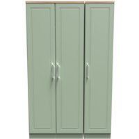 Ready Assembled 2 U Norfolk Triple Plain Wardrobe (Ready Assembled) in Pale Green