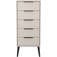 Ready Assembled 2 U Bexley 5 Drawer Tall Bedside (Ready Assembled) in Taupe