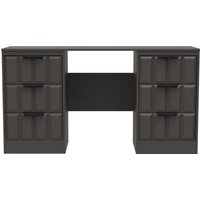 Ready Assembled 2 U Seattle 6 Drawer Kneehole Desk (Ready Assembled) in Dark Grey