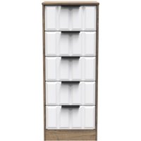 Ready Assembled 2 U Seattle 5 Drawer Tall Bedside (Ready Assembled) in Dark Brown