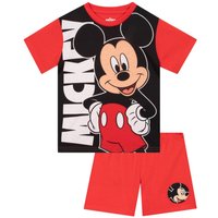 Disney Boy's Mickey Mouse Short Pyjamas in Red | Size: 2-3 Years