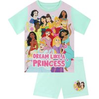 Disney Girl's Moana, Rapunzel, Ariel Short Pyjamas in Green | Size: 6-7 Years