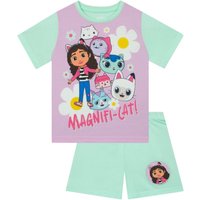 Gabby's Dollhouse Girl's Magnifi-cat Short Pyjamas in Green | Size: 8-9 Years